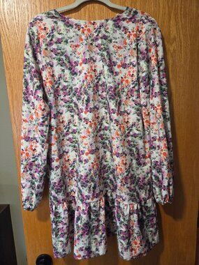 Pink Ripple Floral Dress